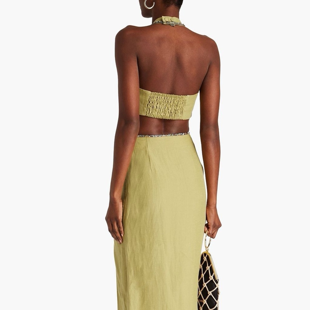 NWT Sandro Avedis Halter Crop Top Embellished Size 3 (8) - Picture 3 of 11